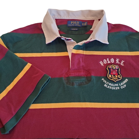 Polo by Ralph Lauren Shirts Polo Ralph Lauren Mens Short Sleeve Rugby Shirt Bleecker Cup Red